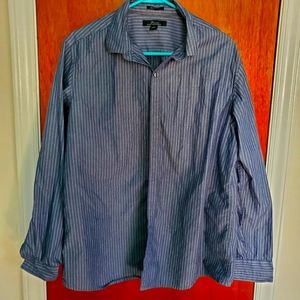 Marc Anthony Blue Striped Dress Shirt